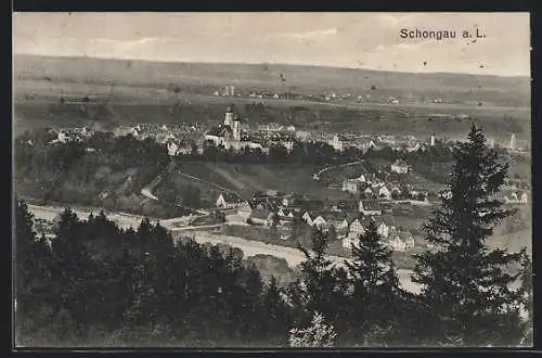 AK Schongau a. L., Teilansicht mit Kirche