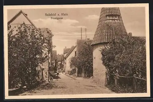 AK Sulzfeld a. Main, Strassenblick in die Peuntgasse