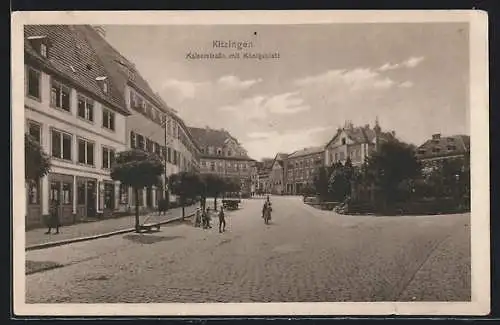 AK Kitzingen, Kaiserstrasse mit Königsplatz