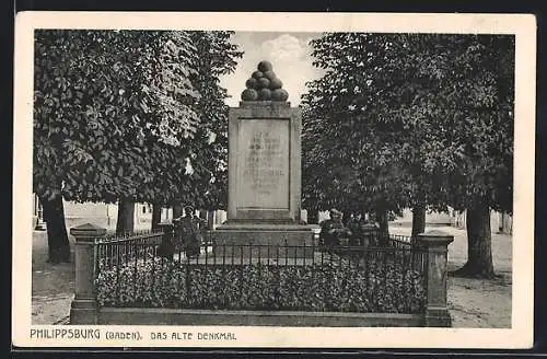 AK Philippsburg /Baden, Das alte Denkmal