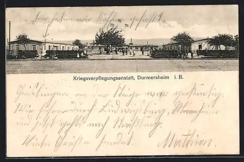 AK Durmersheim i. B., Kriegsverpflegungsanstalt