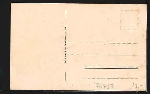 AK Rastatt, Strassenpartie mit Pfeifferbrunnen