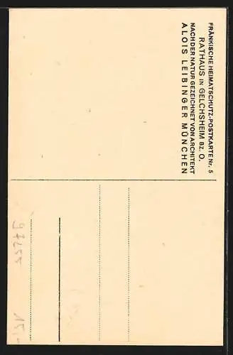 Künstler-AK Gelchsheim, Partie am Rathaus