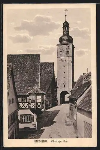 AK Uffenheim, Strassenpartie mit Würzburger Tor