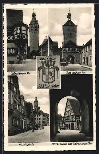 AK Uffenheim, Würzburger Tor, Ansbacher Tor, Marktplatz