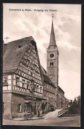 AK Ochsenfurt / Main, Aufgang zur Kirche