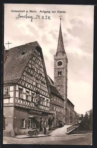 AK Ochsenfurt / Main, Aufgang zur Kirche