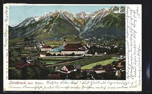 AK Innsbruck, Ortsansicht mit Stift Wilten