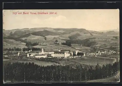 AK Vorau, Stift und Markt aus der Vogelschau