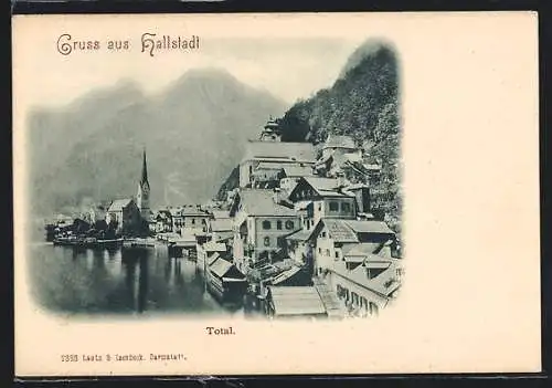 AK Hallstatt, Ortsansicht mit Kirche