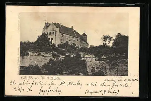 AK Nürnberg, Blick zur Burg