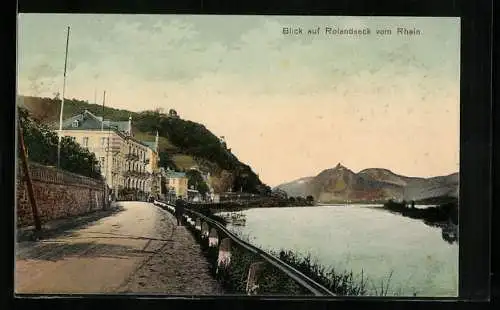 AK Remagen, Blick auf Rolandseck, Rheinpartie