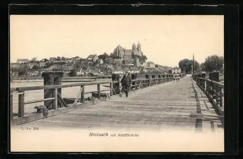 AK Breisach, Panorama mit Schiffbrücke