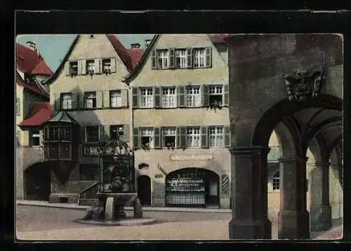 AK Stuttgart, Hans im Glück-Brunnen in der Altstadt