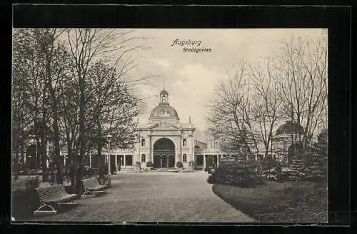 AK Augsburg, Partie im Stadtgarten