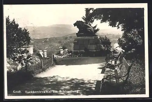 AK Graz, Hackherdenkmal am Schlossberg