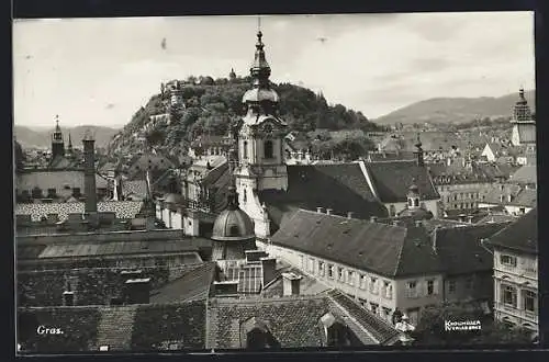 AK Graz, Ortspartie mit Kirche