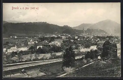 AK Bruck an der Mur, Ortsansicht aus der Vogelschau