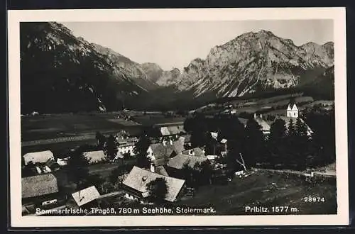 AK Tragöss, Ortsansicht mit Kirche