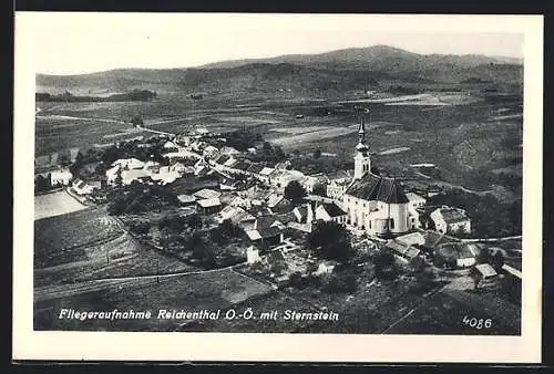 AK Reichenthal, Ortsansicht mit Sternstein, Fliegeraufnahme