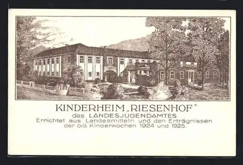 Künstler-AK Linz, Kinderheim Riesenhof