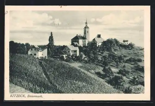 AK Kitzeck, Blick zur Kirche