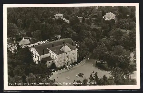 AK Wuppertal-Barmen, Fliegeraufnahme des Park-Restaurant Barmer Luftkurhaus Tölleturm