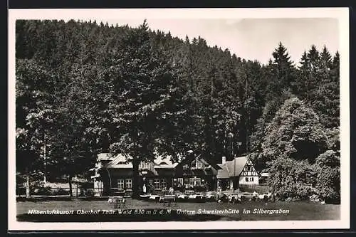 AK Oberhof /Thür. Wald, Gast- und Logierhaus Untere Schweizerhütte im Silbergraben