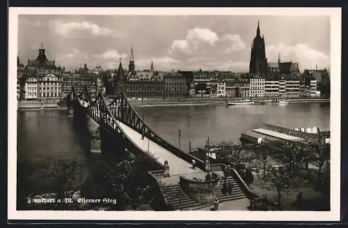 AK Alt-Frankfurt, Eiserner Steg, Brücke über den Main