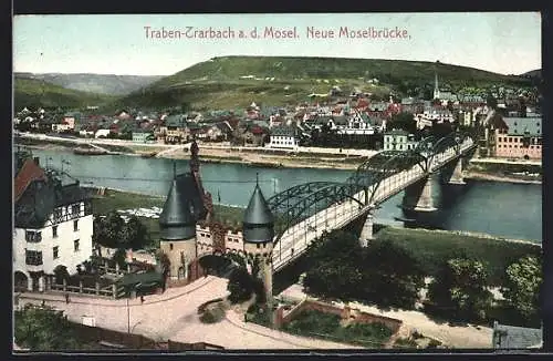 AK Traben-Trarbach a. d. Mosel, Gesamtansicht mit Neuer Moselbrücke