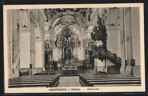 AK Amorbach i. Odenw., Abteikirche, Blick zum Hochaltar