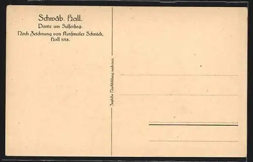 Künstler-AK Schwäbisch Hall, Partie am Sulfersteg