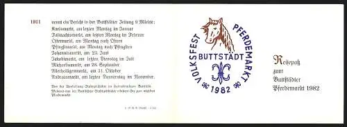 AK Buttstädt, Volksfest Pferdemarkt 1982, Reisepass, Geschichte der Buttstädter Märkte