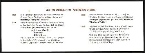 AK Buttstädt, Volksfest Pferdemarkt 1982, Reisepass, Geschichte der Buttstädter Märkte