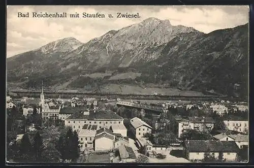 AK Bad Reichenhall, Ortsansicht mit Staufen und Zwiesel