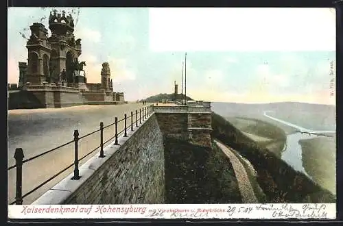 AK Hohensyburg, Kaiserdenkmal mit Vincketurm