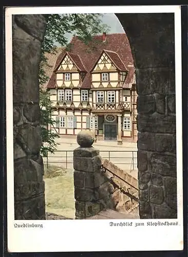 AK Quedlinburg, Durchblick zum Klopstockhaus