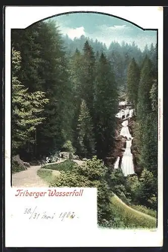 AK Triberg, Blick auf Triberger Wasserfall