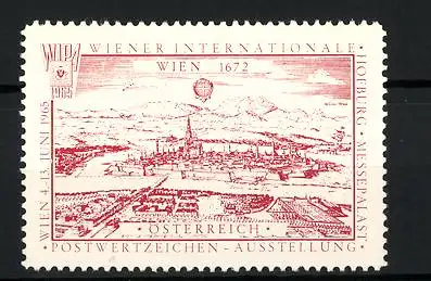 Reklamemarke Wien, Internationale Postwertzeiche-Ausstellung WIPA 1965, Wien um 1672