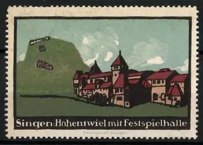 Reklamemarke Singen, Hohentwiel mit Festspielhalle