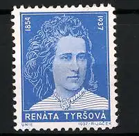 Reklamemarke Tschechische Kunsthistorikerin Renata Tyrsova im Portrait, 1854-1937