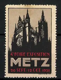 Reklamemarke Metz, 4. Foire Exposition 1931, Kirche