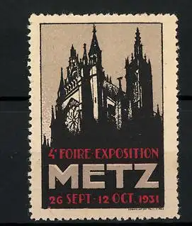 Reklamemarke Metz, 4. Foire Exposition 1931, Kirche