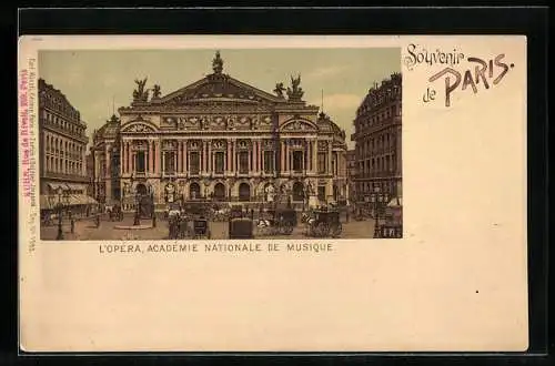 Lithographie Paris, Opéra Garnier, Academie Nationale de Musique