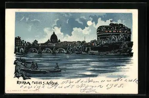 Lithographie Rom, Castel Sant`Angelo