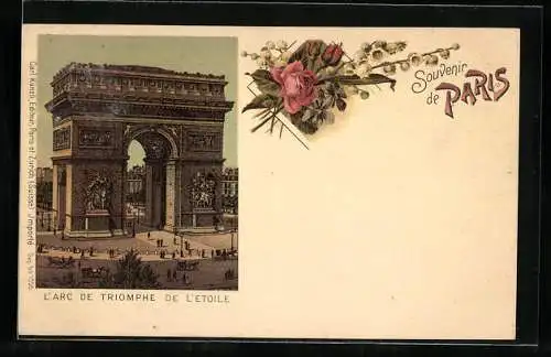 Lithographie Paris, L`Arc de Triomphe, Triumphbogen