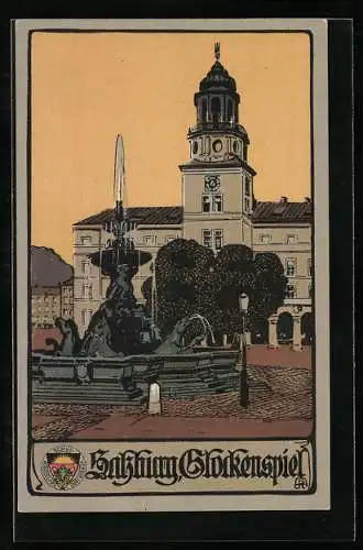 Künstler-AK Deutscher Schulverein NR. 314: Salzburg, Glockenspiel