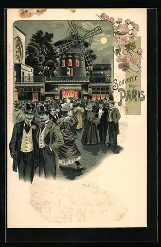 Mondschein-Lithographie Paris, Moulin Rouge