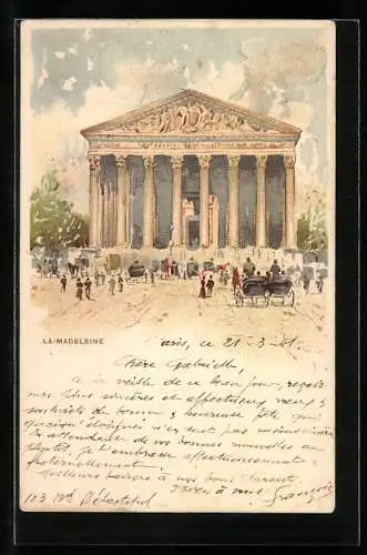 Lithographie Paris, Église de la Madeleine