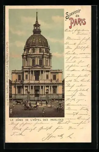 Lithographie Paris, Hôtel des Invalides